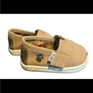 Toms Tiny Toddler Tan Classic Shoes - Lion